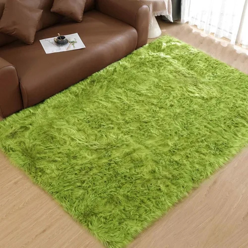 Miniatura 44 de Goolela Alfombra esponjosa de piel sintética de oveja sintética de 4 x 6 pies, color gris, para dormitorio, mesita de noche, alfombra suave de felpa
