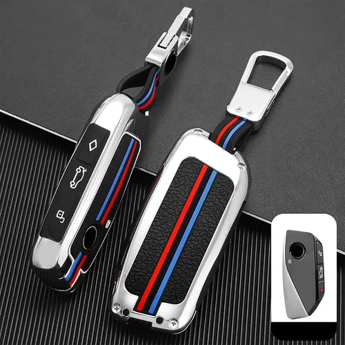 Miniatura 9 de OLLEN Funda para llavero de aleación de zinc pesada, apta para BMW 2023 ~ en adelante 5/7 Series 740i 760i X1 X2 X3 X3 X5 X6 X7 XM IX IX IX3 I5 I7