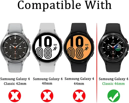 Miniatura 2 de Suoman Paquete de 4 protectores de pantalla de vidrio templado para Samsung Galaxy Watch 4 Classic de 1.81 pulgadas (1.811 in) para Galaxy Watch 4