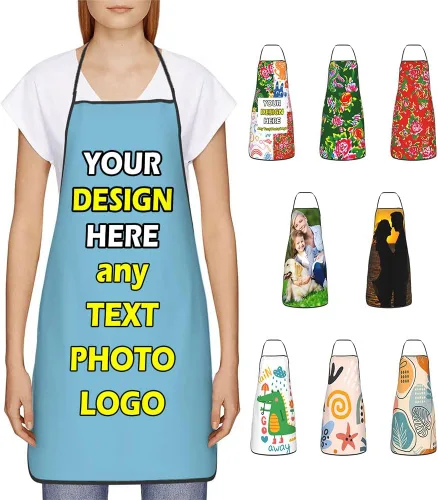 Miniatura 27 de Delantales impermeables personalizados para diseñar tu propia foto logotipo texto para cocinar hornear 28.3 x 20.4 pulgadas