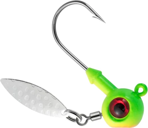 Dr.Fish Paquete de 10 plantillas de pesca de cangrejo de pie de pie, cabezas redondas, señuelo de pesca pintado, hoja giratoria, lubina, trucha,