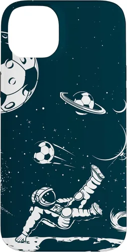 Miniatura 15 de Funda para iPhone 16 para teléfono de fútbol, amante del fútbol, jugador de fútbol espacial, funda de astronauta