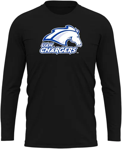 Miniatura 193 de Camisa deportiva de manga larga oficial de la NCAA Collegiate para hombre, colección negra con logotipo primario