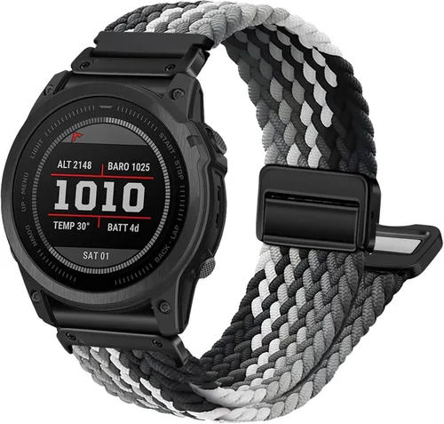 Miniatura 9 de Abanen Correa de reloj elástica de ajuste rápido de 0.866 pulgadas con hebilla magnética para Garmin Fenix 8 de 1.772 pulgadas / Fenix 7 / Fenix 6