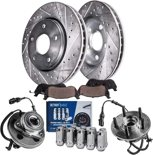 Miniatura 29 de Detroit Axle - Kit de frenos para Honda Accord 2008-2012, rotores de frenos de disco perforados y ranurados, pastillas de freno de cerámica 2009