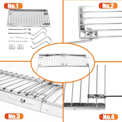 Miniatura 5 de Utheer 13.4''-25.2'' Estante de calentamiento, acero inoxidable Compatible con modelos de quemadores 2 y 3 y 4, compatible con 463347017