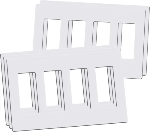Miniatura 18 de Placas de Pared Decorativas sin Tornillos de 2 Interruptores, Cubiertas de Tomacorrientes Decorativas, Tamaño Estándar 4.68" x 4.74" Placa