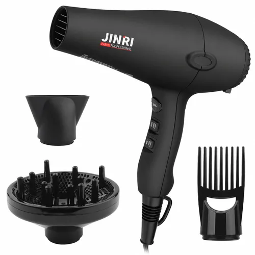 Secador de pelo profesional de turmalina de 1875 W, secador de pelo iónico negativo, motor CC, ligero, bajo ruido, con difusor, concentrador y peine