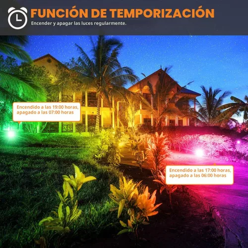Miniatura 4 de Luz de inundación LED para exteriores de 30 W, equivalente a 3000 W, 3000 W, iluminación inteligente RGB de paisaje con control de aplicación