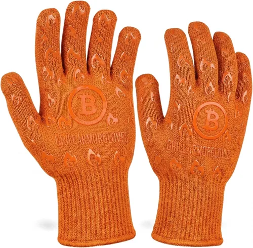 Miniatura 10 de Guantes para horno Grill Armor – Guantes resistentes al calor de 932 °F, al fuego y a los cortes para barbacoa, parrilla, cocina, asado, horneado
