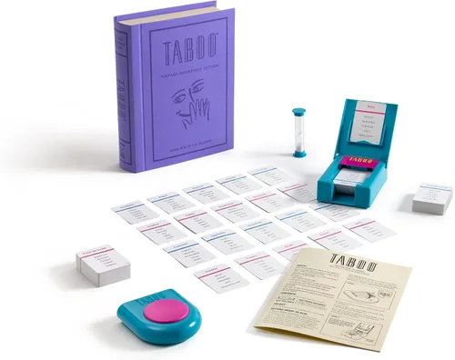 Miniatura 7 de WS Game Company Taboo Vintage Bookshelf Edition - Caja de libros envuelta en tela, juegos de mesa de adivinanzas para 4 o más jugadores, adultos