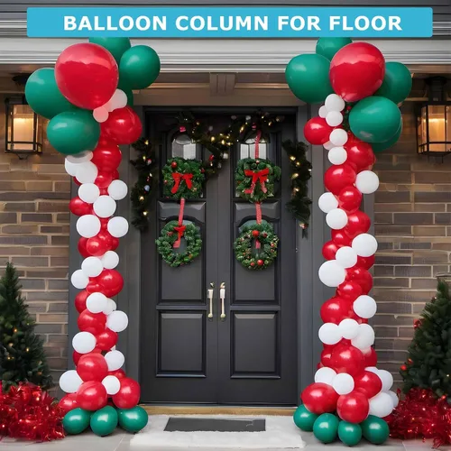 Miniatura 5 de Juego de 2 soportes de columna de globos para piso, kit de soporte de torre de globos actualizado 2025 con base pesada, soporte de globo de metal