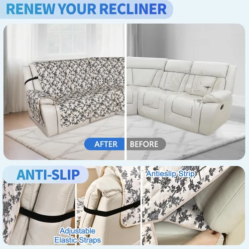 Miniatura 4 de ALIECOM Fundas de sofá modular reclinable en forma de L, 100% impermeables, fundas para sofá seccional, fundas lavables con estampado, protector
