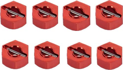 Miniatura 7 de Juego de 8 unidades de aluminio de 0.472 in de rueda hexagonal, adaptador de 0.197 in de grosor con pines de 0.079 x 0.394 in para Redcat Axial HSP