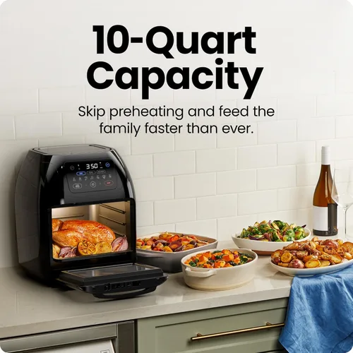 Miniatura 4 de CHEFMAN Freidora de aire digital multifuncional+ asador, deshidratador, horno de convección, 17 ajustes preestablecidos de pantalla táctil
