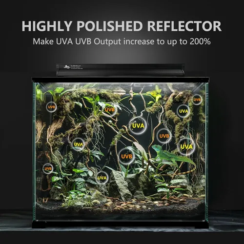 Miniatura 6 de T5 - Kit combinado de iluminación UVB para reptiles, lámpara de 8 W con bombillas Desert 5.0 T5 UVB, lámpara de calor para campana de terrario
