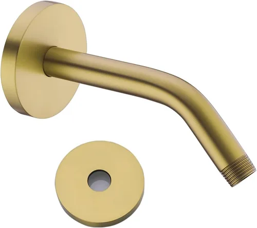 Miniatura 10 de Brazo de ducha de 16 pulgadas con brida, acero inoxidable negro mate de 90 grados, brazo de extensión de cabezal de ducha montado en la pared