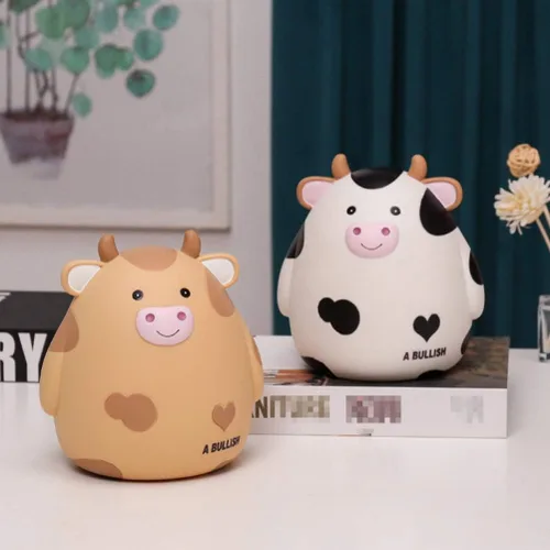 Miniatura 7 de Hucha de vaca con leche y vaca, caja de ahorro de dinero con animales lindos para niños y niñas, decoración del hogar