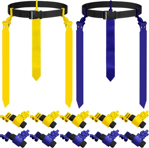 Miniatura 15 de Hungdao Cinturones y banderas de fútbol para 10/12 jugadores, cinturones de fútbol ajustables para niños, adolescentes, adultos, entrenamiento