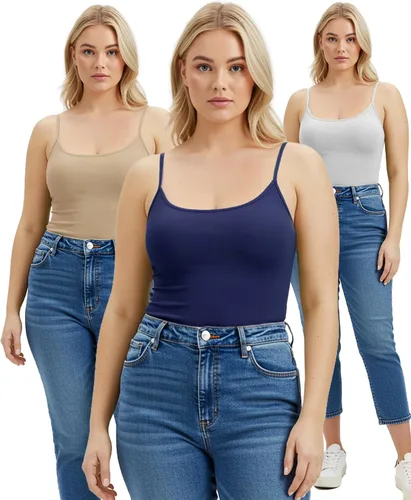 Miniatura 360 de Emmalise Camisola larga casual básica para mujer, con tirantes ajustables, top en capas