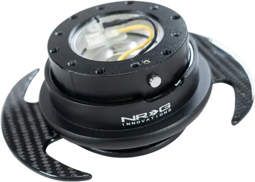 NRG Innovations NRG-SRK-650BK-CF GEN 3.0 Race - Adaptador de cubo de liberación rápida para volante de carrera, diseño de 6 agujeros y patrones de
