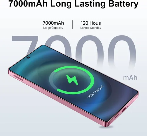 Miniatura 4 de I25 Ultra 5G - Teléfono inteligente desbloqueado, 16 GB+512 GB 7000 mAh, teléfono celular completamente para Android 14, pantalla HD de 6.99 2-Rosa