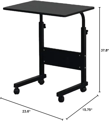 Miniatura 2 de Henf Mesa auxiliar móvil para sofá, mesa de cama rodante, mesa de aperitivos, altura ajustable, soporte para computadora portátil, escritorio