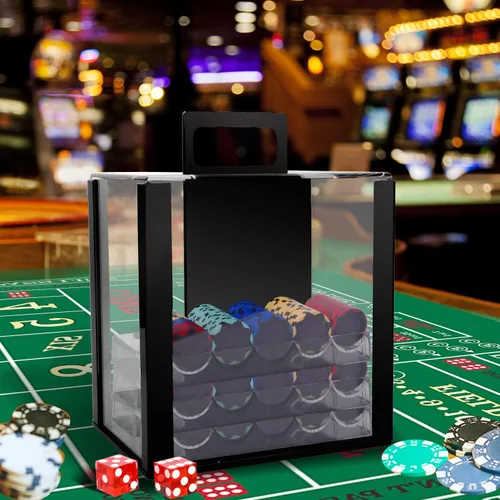 Miniatura 7 de GSE Poker Chip Case, 600pcs/1,000pcs Acrylic Poker Chip Case Casino Acrylic Poker Chips Carrier con bandejas de fichas de póquer