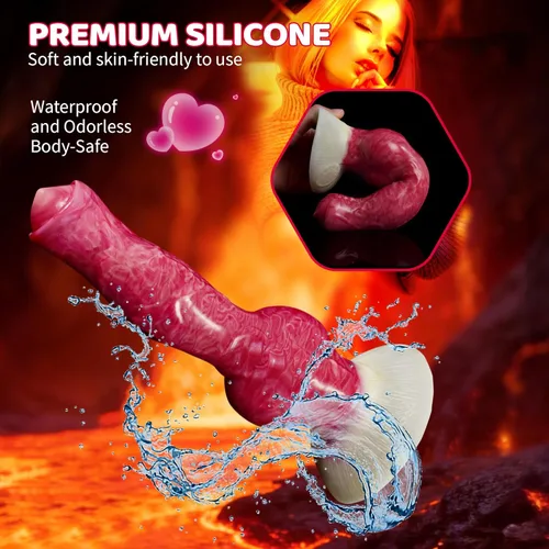 Miniatura 5 de Consolador monstruo con nudo de perro, juguete sexual con ventosa, 8 pulgadas, consolador anal anudado de silicona rosa realista para mujeres