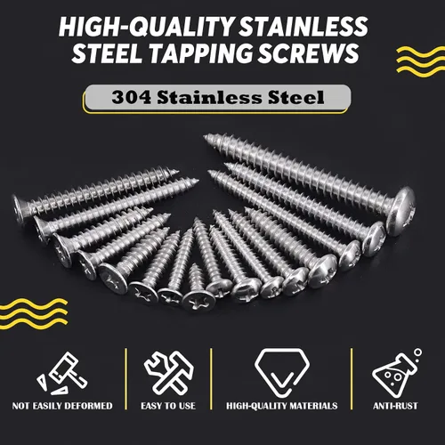 Miniatura 3 de Hilitchi 570 unidades de tornillos autoperforantes modelos M 3 4 5 6, de acero inoxidable con cabeza plana y Phillips, kit de tornillos surtidos