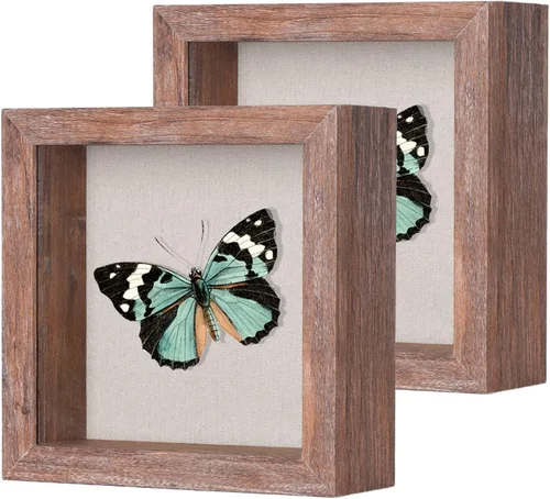 Miniatura 26 de Marco de caja de sombra pequeña de 5 x 5 con parte trasera de lino, resistente vitrina de memoria de flores, imágenes, medallas y más, color negro