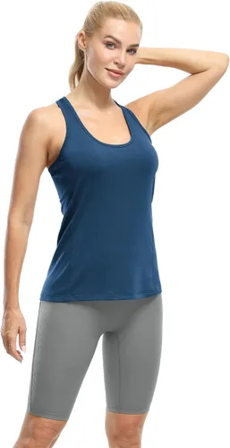 Miniatura 4 de Icyzone Camiseta deportiva con espalda cruzada, sin mangas, para mujer, paquete de 3