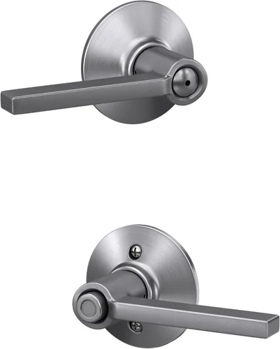 Miniatura 41 de Schlage F10 LAT 626 CEN Latitude - Manilla de puerta con moldura Century, cerradura de paso para pasillo y armario, cromo satinado