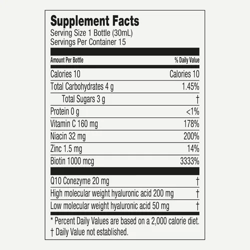 Miniatura 8 de PRIMABIOTIC Ácido hialurónico 250mg - Sabor Mango - Vegano, Hidratación profunda, Anti-envejecimiento y apoyo de elasticidad de la piel - Bebida
