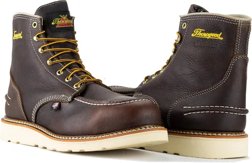 Miniatura 4 de Thorogood 1957 Series - Botas impermeables con punta de acero de 6 pulgadas para hombres, botas de seguridad de cuero de grano completo