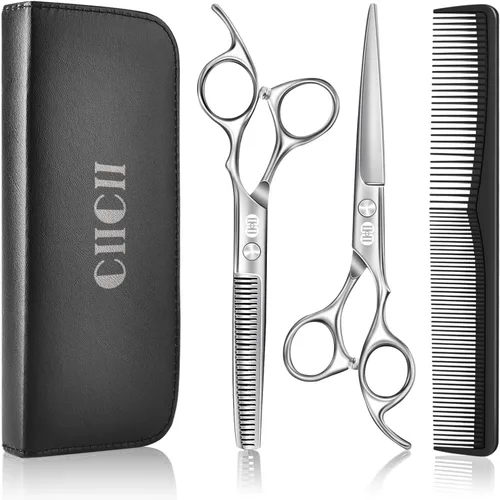 Miniatura 8 de CIICII Kit de tijeras de corte de pelo para niños, juego de tijeras de corte de pelo de punta redonda de seguridad