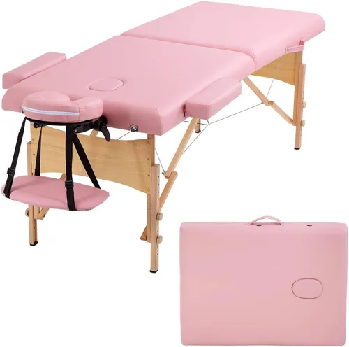 Miniatura 12 de Mesa de masaje portátil, cama de masaje para spa de altura ajustable, 77 pulgadas de largo x 28 pulgadas de ancho, plegable en 2, hecha