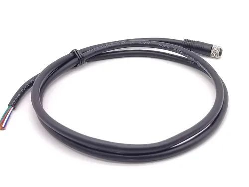 Miniatura 2 de Elecbee M8 Conector hembra recto cable de un solo extremo longitud de 3.3 ft (código 3 pines)