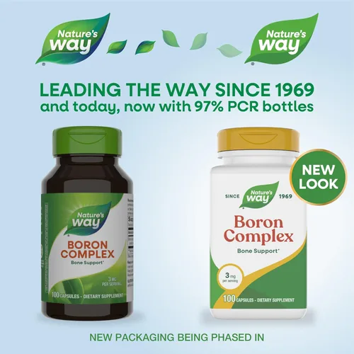 Miniatura 2 de Nature's Way Complejo de boro, soporte óseo*, 3 mg por porción, sin gluten, 100 cápsulas (el embalaje puede variar)
