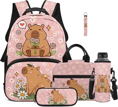 Miniatura 32 de Bulopur Eagle American Flag Print Kids Backpack Boys Elementary School 17 Inch Bookbag With Lunch Bag Water Bottle Holder Keychain Pencil Case 5