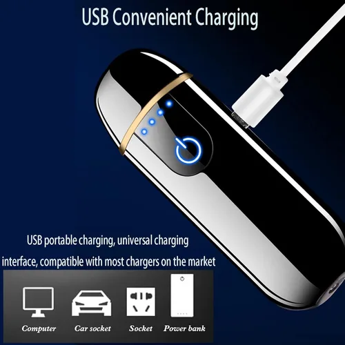Miniatura 3 de Encendedor eléctrico, encendedor electrónico inteligente, mini encendedor recargable por USB, encendido táctil, resistente al viento, encendedor sin