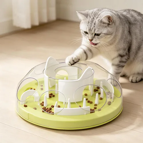 Miniatura 8 de Pet Prime Alimentador de rompecabezas para gatos, juguetes interactivos de enriquecimiento para gatos de interior, alimentador lento, rompecabezas