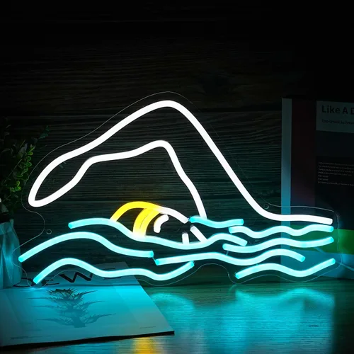 Miniatura 8 de Letrero de neón para perro monopatín regulable divertido Dachshund Skateboarding LED luz de neón decoración de pared para dormitorio, bar, sala