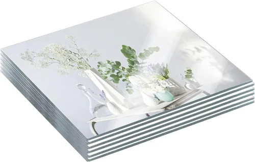 Miniatura 9 de JAMBALAY Centros de mesa de espejo de vidrio de 12 pulgadas para mesa, juego de 12 centros de mesa de espejo, azulejos de espejo de vidrio