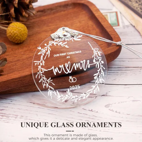 Miniatura 6 de Regalos de compromiso para parejas 2025, nuestro primer adorno de cristal de compromiso de Navidad, regalos para parejas recién comprometidas
