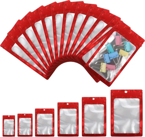 Miniatura 8 de 100 bolsas pequeñas de sampale (3.1 x 5.5 pulgadas), bolsas resellables a prueba de olores con ventana transparente, bolsa de recuerdo de fiesta