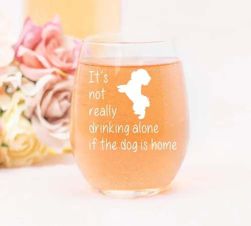 Miniatura 3 de C M The Dog is Home - Copa de vino sin tallo para mujeres y hombres, 17 onzas, regalo para amantes de los perros para él y ella (estilo D2)