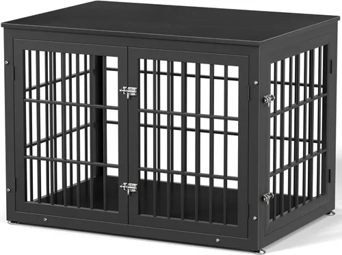 Miniatura 18 de rehomerance Mueble de jaula de perro resistente de 26 pulgadas para perros pequeños, mesa auxiliar decorativa para casa de mascotas, muebles