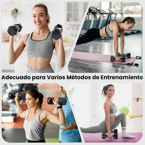 Miniatura 2 de EQUIPRO Adjustable Dumbbell Set, 4 in 1 Free Weights Dumbbells Set for Women, Weights for Women at Home, 2lb 3lb 4lb 5lb with TPU Soft Rubber Handle