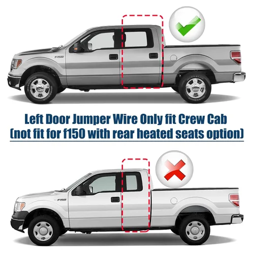 Miniatura 2 de Conjunto de cables de puente para puerta trasera izquierda compatible con Ford F-150 Crew Cab lado del conductor 2009-2014 Reemplazo de arnés